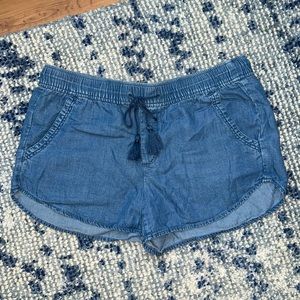 Loft Chambray Blue Shorts Size Medium